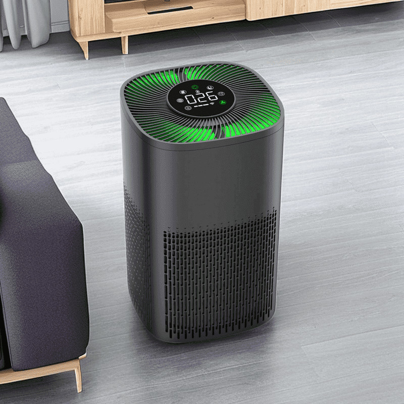 LED 트리컬러 라이트와 함께 WiFi 데스크톱 HEPA 공기 정화기