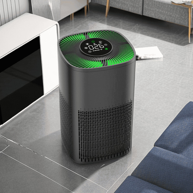 PM2.5 디스플레이와 LED 삼색 조명으로 스마트 공기 정화기